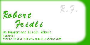 robert fridli business card