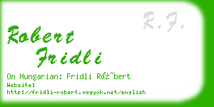 robert fridli business card